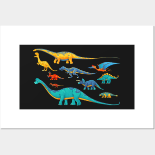 Dinosaur Sticker Collection - To Scale! Posters and Art